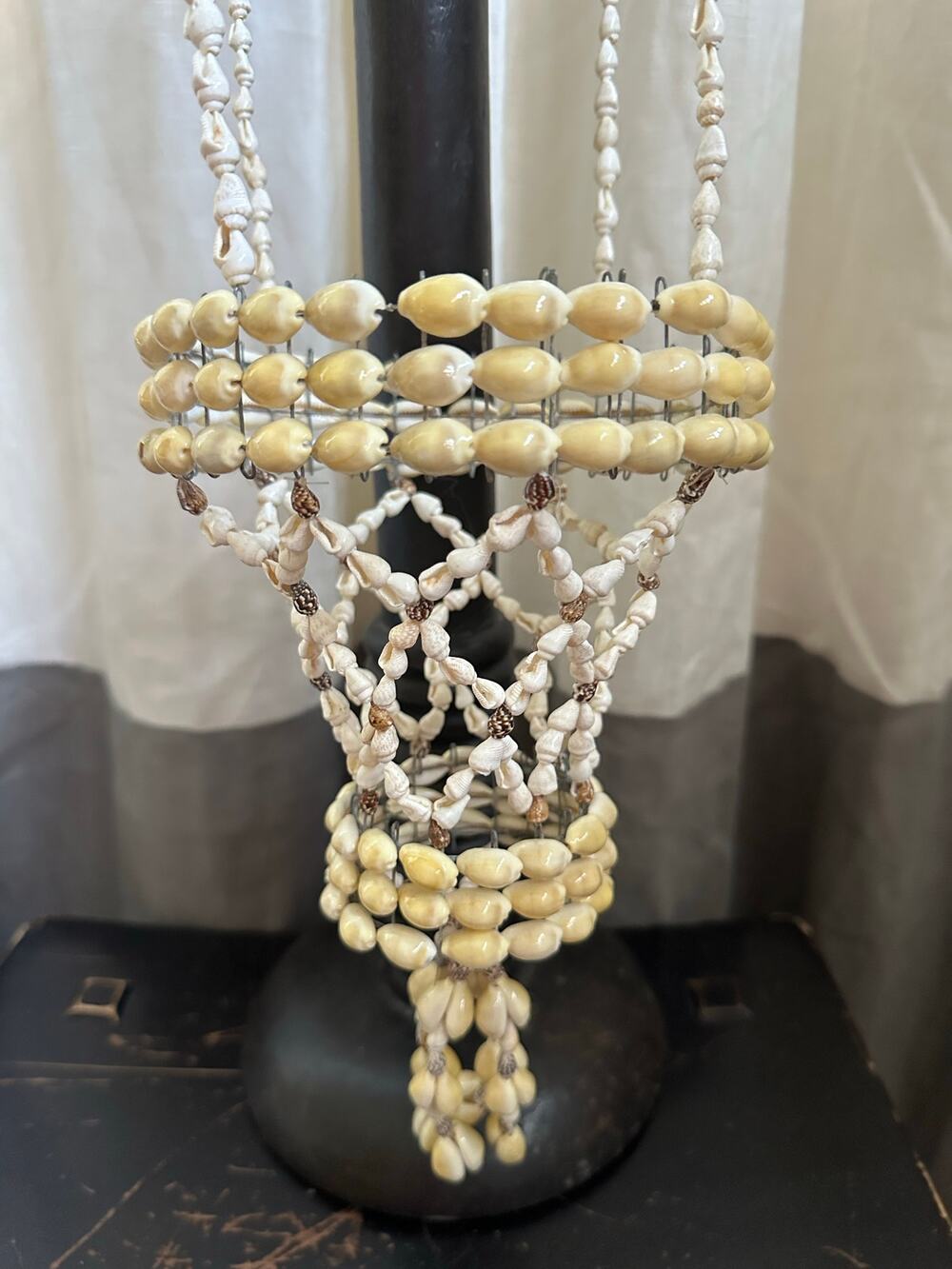 Vintage Sea Shell Hanging Macrame Plant candle Holder Boho decor beach nautical